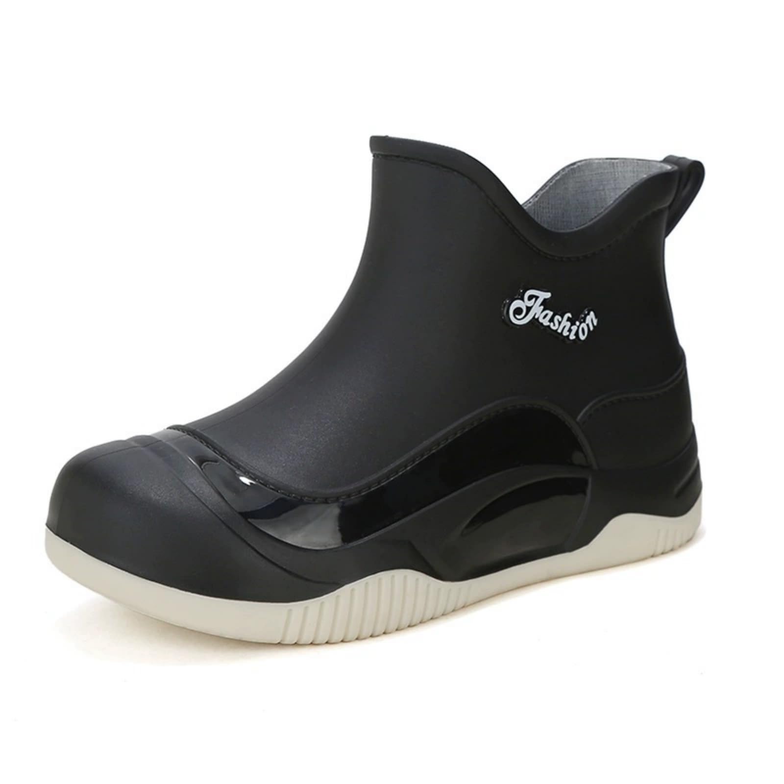 Womens Rain Boots with Plush Lining Chelsea Boots Lightweight Rubber Boots Rain Boots Non-slip Waterproof Outdoor Work Shoes