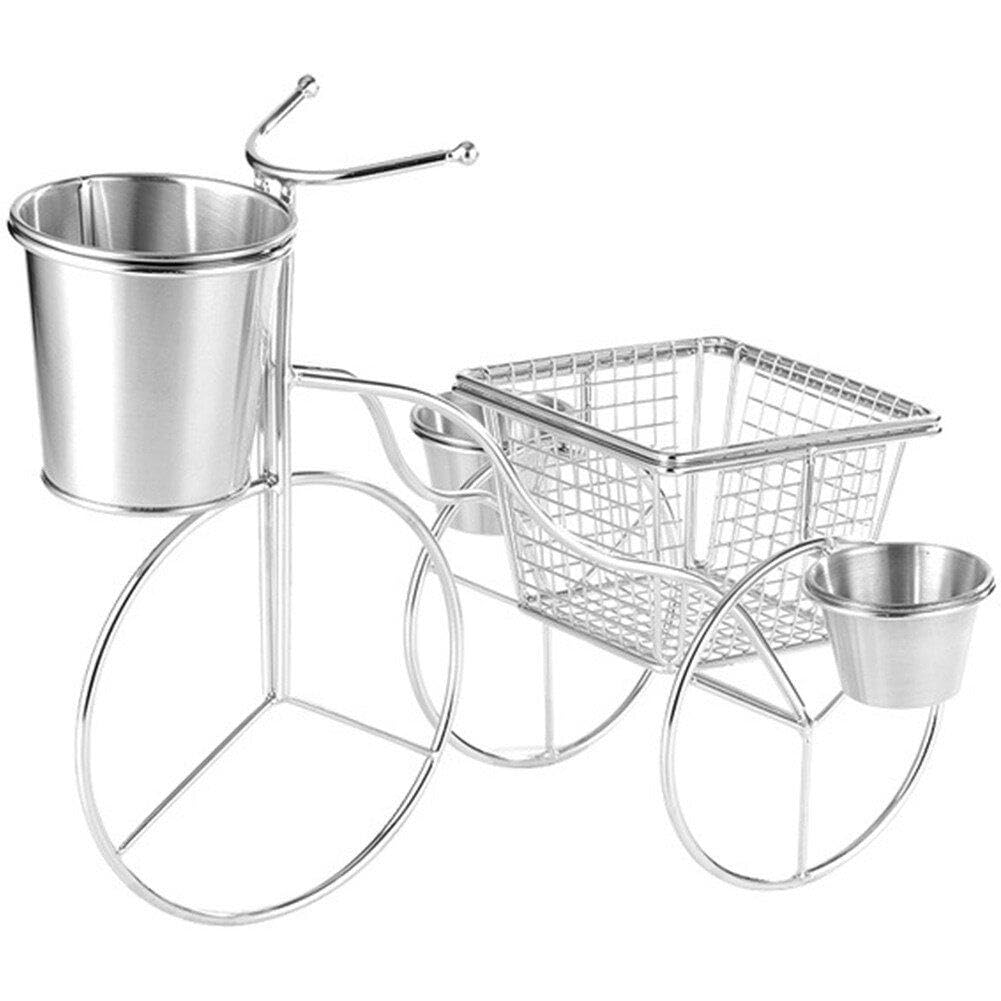 1set Patatine Fritte Stand Chip Mini Fry Cestini Patatine Fritte Cestino Ristorante Stoviglie Snack Striscia di Patate Cestino per Snack in Acciaio Inox