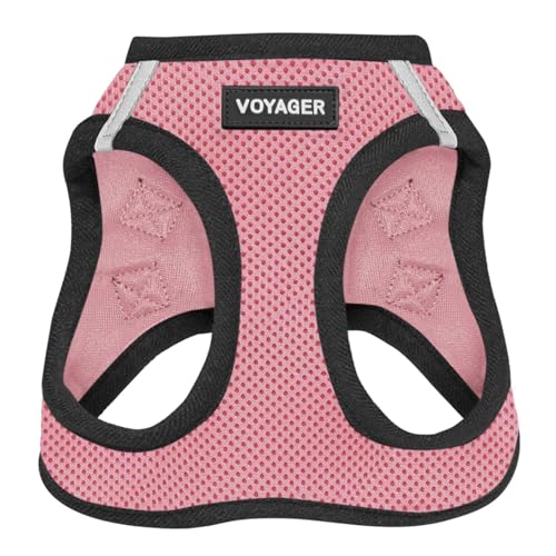 Image of Voyager Step-in Air Dog Vest Harness - Pink /Black Trim, Large | 18- 20.5 inch in Chest, Reflective Bands, All Weather Breathable Air Mesh, Cats Compatible, Lightweight, Fast Drying