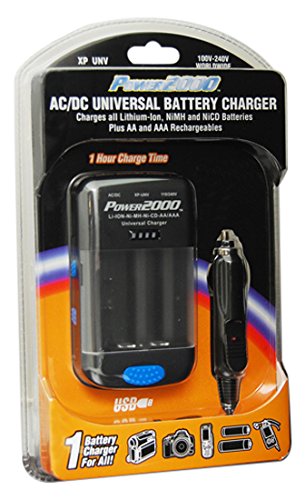 Power 2000 XP-UNV AC/DC Universal Battery Charger for All Li-Ion, NiMH, NiCD Plus AA & AAA Batteries