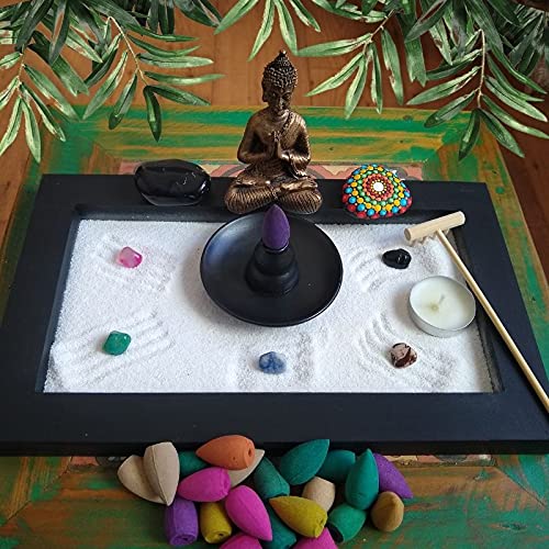 JARDIM ZEN PEDRA NATURAL ÔNIX e INCENSÁRIO CASCATA PROTEÇÃO