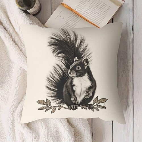 Fundas de almohada Skunk cómodas y suaves con cremallera invisible para el salón 5