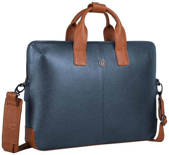 Premium Leather Mens Laptop Bag | Handcrafted | Adjustable Shoulder Strap, Fits 15.6-Inch Laptop | Ideal for Office, Travel, Daily Use - 1 Year Warranty-image-35