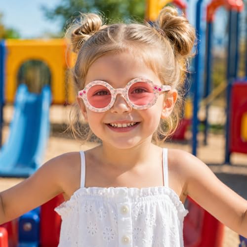 Image of 3 Pairs Kids Sunglasses Girls,UV Protection Sunglasses Toddler Eyewear for Party Favors Beach Glasses Age 3-12