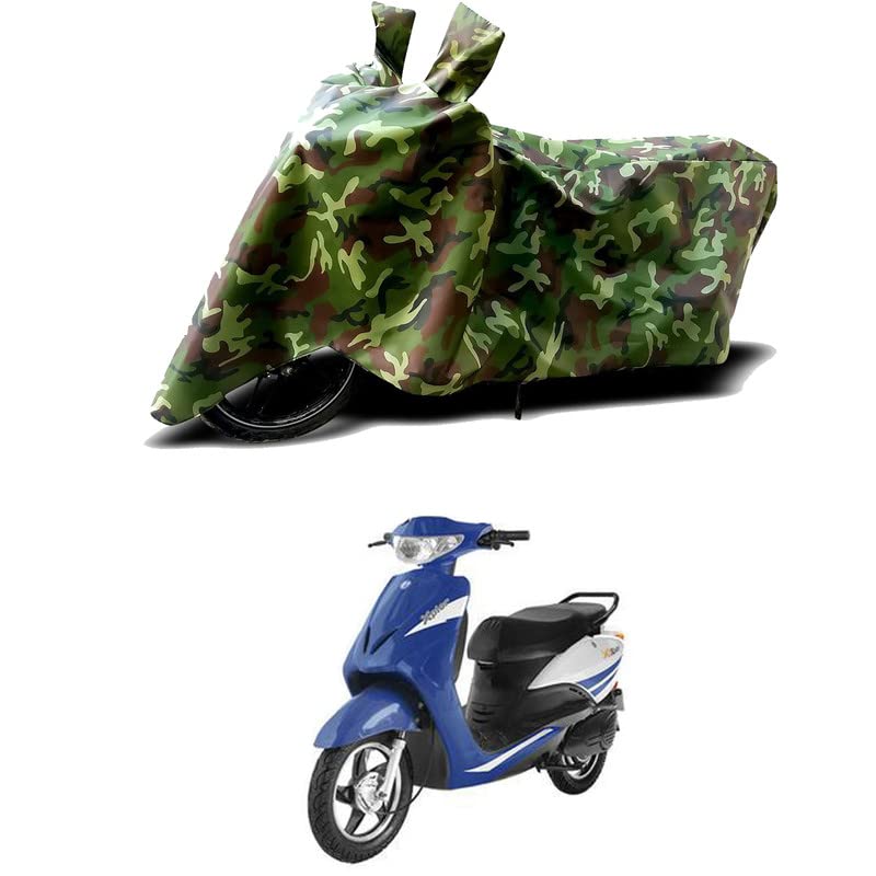 Image of 100% Water Resistant Full Bike Scooty Two Wheeler Body Cover Compatible for Indus Yo Explor /UV-Rays /Heat Protection /Birds Dropping /Scratchproof /Dust Proof /Waterproof /All Varients[Green MJ]