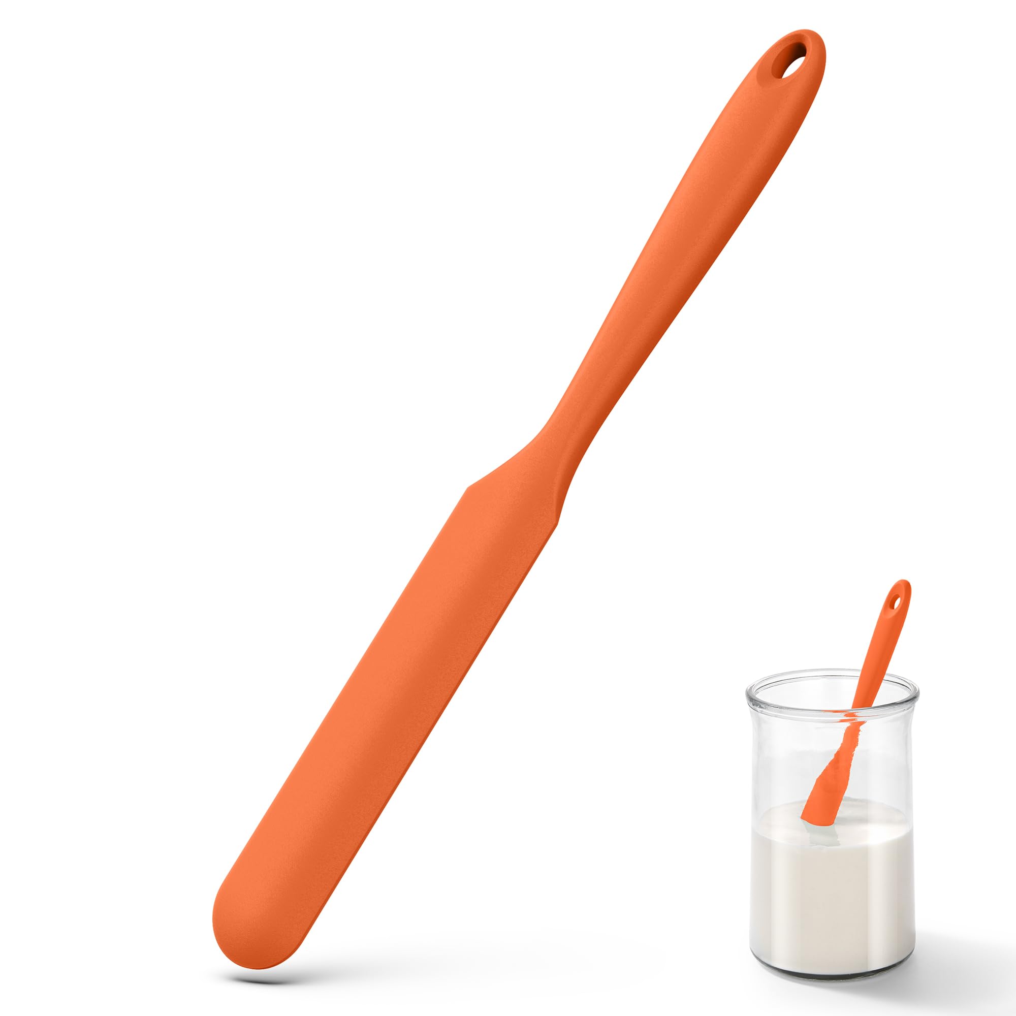 U-Taste Skinny Silicone Jar Spatula: 600ºF Heat-Resistant Food-Grade 10in Long Narrow Sourdough Stirring Stick, Seamless Flexible Peanut Butter
