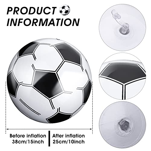 Grevosea 3 Stück Aufblasbarer Ball, 25cm Aufblasbarer Fußball Klein Aufblasbarer Strandball für Kinder Pool Fußball Wasserball für Sommer Strand Schwimmen Pool Sport Spiel Party Supplies