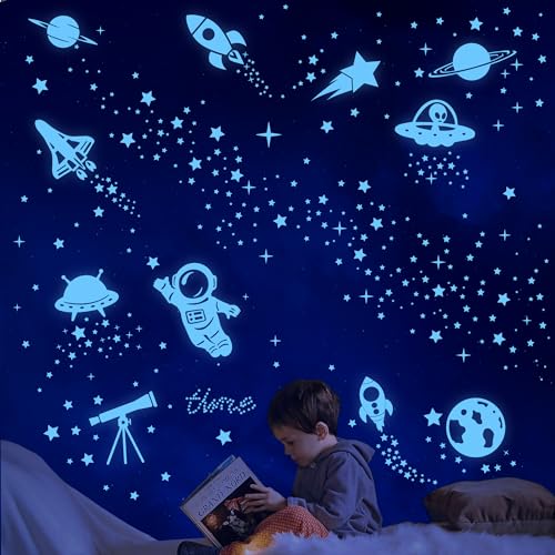 Adesivos de parede que brilham no escuro estrelas espaciais estrelas de teto que brilham no escuro a