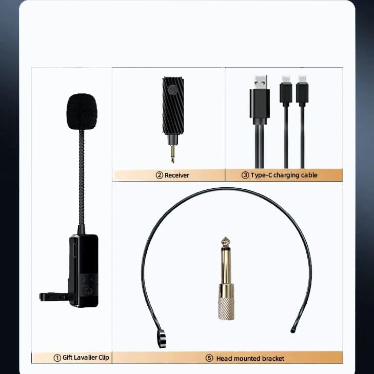 Head Microphone Wireless, Head Sets with Microphones, Bluetooth Headset Mic Ideal for Speakers PA System Voice Amplifier Wireless Microphone for Teacher, Tour Guides, Fitness Instructor - Image 9