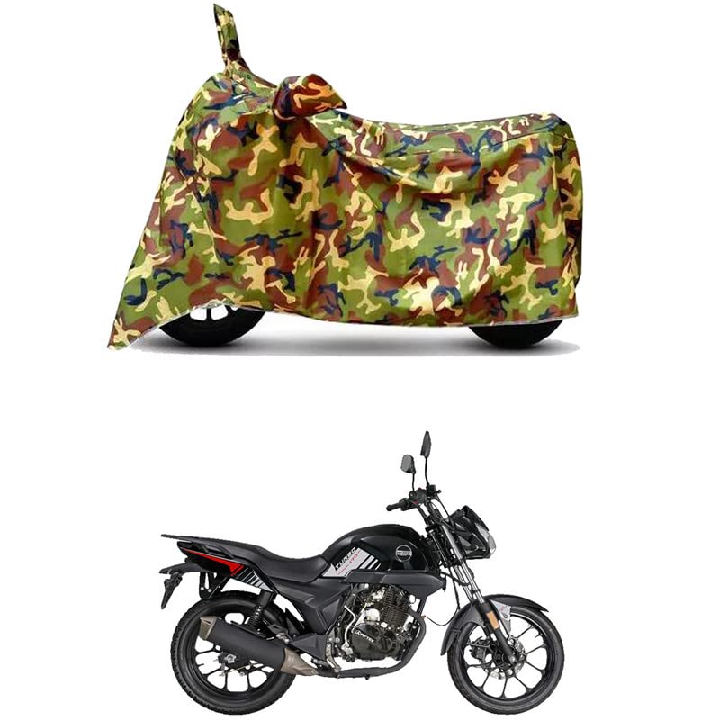 Image of Waterproof 100% PVC Coated Bike Scooty Two Wheeler Body Cover Compatible for Aftek Turbo TR-170 /UV-Rays /Heat Protection /Birds Dropping /Scratchproof /Dust Proof /All Varient[6X6 Jungle Print]