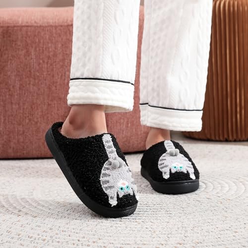Image of LNERIP Slippers Winter Womens Mens Fluffy Plush Slippers Animals Cute Cartoon House Slippers Cuddly Warm Shoes Indoor Outdoor Girls Women