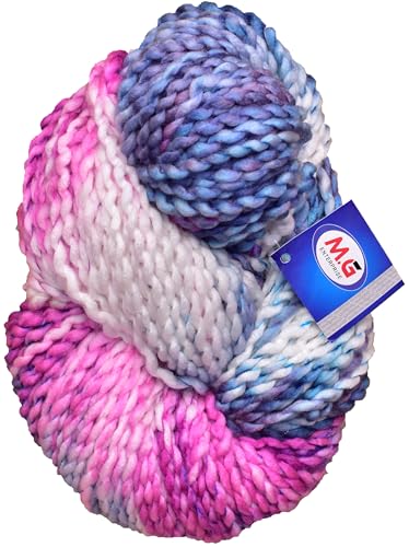 Image of M.G ENTERPRISE Knitting Yarn Thick Chunky Wool, Sumo Magenta 600 gm Best Used with Knitting Needles-ZD Art-HCA