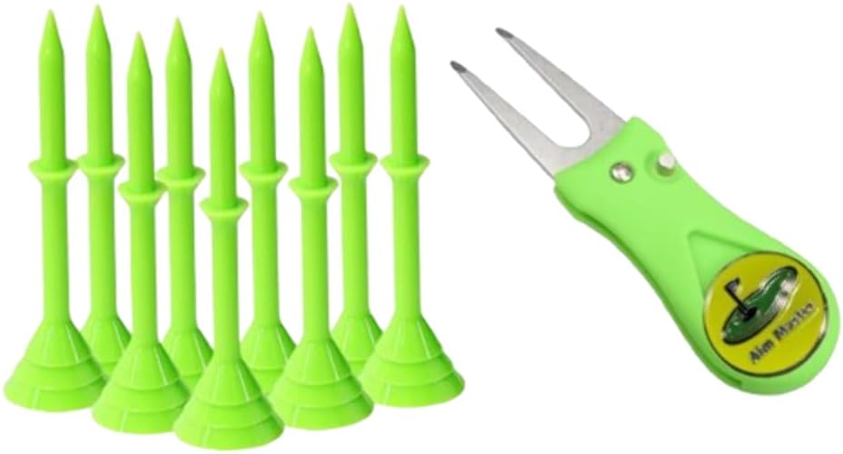 Divot Tool with Ball Marker, Any Color Tees, 10-Pack