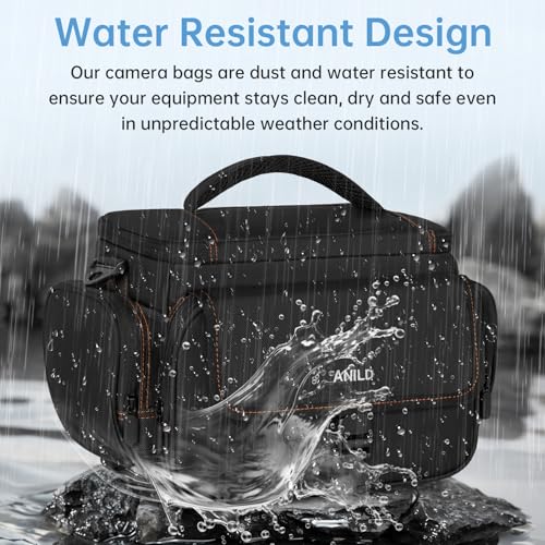 Bolsa para cámara DSLR resistente al agua negra con interior naranja miniatura 6