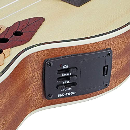 Ukulele Hawaii Guitar Electro Ukulele with EQ Natural 21 inch Spruce Wood Ukulele 4-String Piano (Color : Natural… - Les Beatles, Paul McCartney, John Lennon, RIngo Starr, George Harrison Ukulele Hawaii Guitar Electro Ukulele with EQ Natural 21 inch Spruce Wood Ukulele 4-String Piano (Color : Natural… – Image 5
