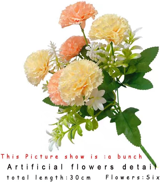 HUUTOE-Carnations-Artificial-Flowers-Yellow-Bunch