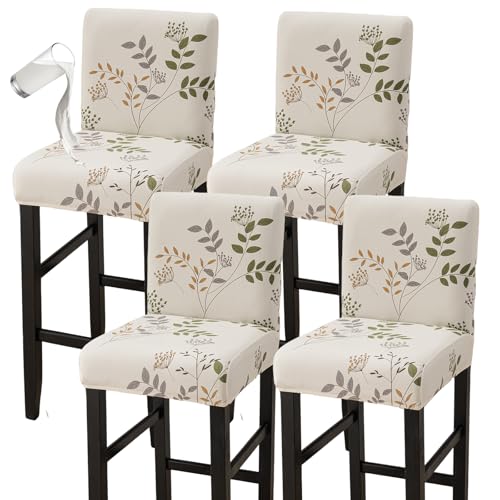 Image of Bar Stool Covers Counter Chair Slipcovers Set of 4,Color 04