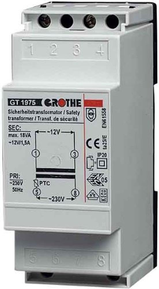 Grothe Klingel Transformator 12 V AC, 1,5 A, GT 1975, 1512019