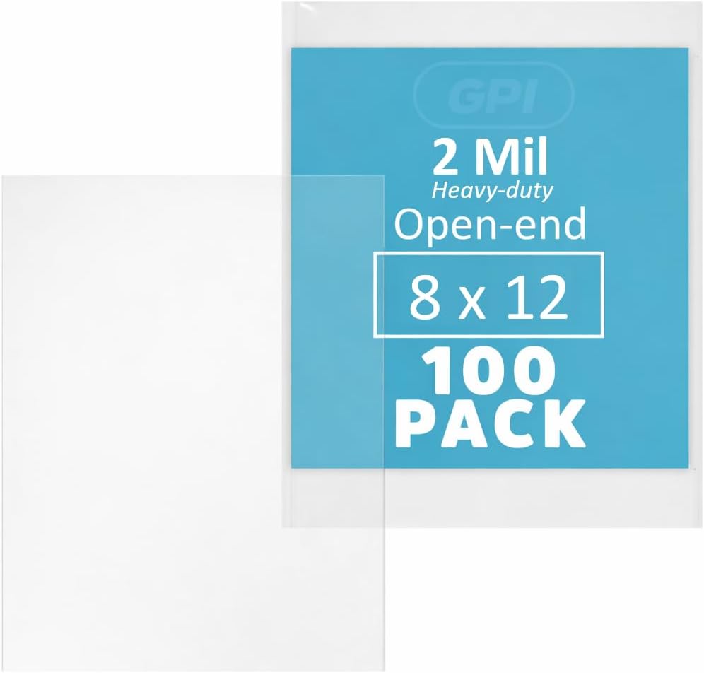 12" x 18" 2 Gallon, Open-End Flat Poly Bags - 500 Pack, 2 Mil Heavy-duty, Clear Plastic Packaging Baggies, Food Storage, Snacks, Art, Clothing & Apparel - GPI