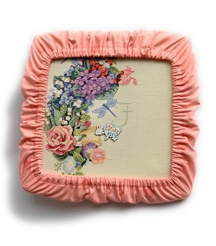 Grime Guard Q Snap Pastel Cotton Cross Stitch Embroidery Hoop Frames Square Round Cover (Q– snap 11 * 11 inch (28 * 28cm)) or Nurge N4
