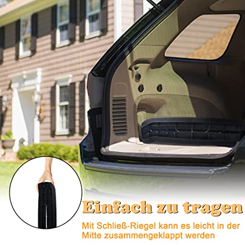 UISEBRT Hunderampe Auto Klappbar Hundetreppe Autorampe Hund Kofferraumrampe für Haustiere Einstiegshilfe, Anti-Rutsch, Robust, bis 90kg, 156 x 40cm, Schwarz