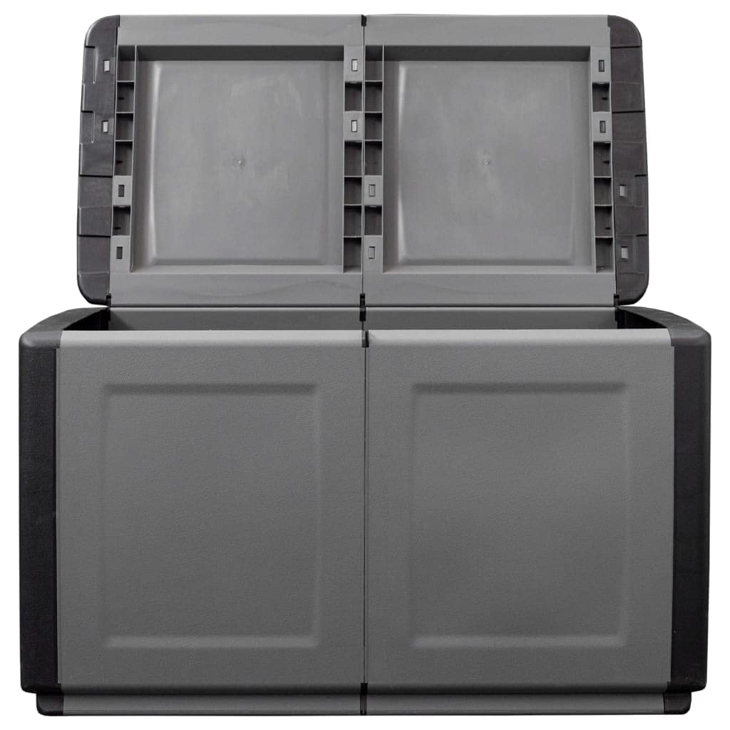 Scatola portaoggetti da giardino, per esterni, 96 x 53 x 57 cm, 230 l, grigio scuro, nero