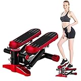 BAHAOMI Crosstrainer Ellipsentrainer Für Zuhause,Kompakt Elliptical,Stepper Heimtrainer,Magnetbremse Ausdauertrainer,Leise,Mit LCD-Anzeige,Mit Sportkordelzug + Stoßdämpfer + Werkzeug,Rot