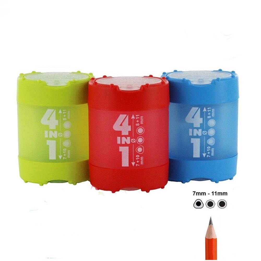 24 Temperino per la Scuola, Temperamatite a Doppio Foro con Contenitore, Tempera Matite Colori, Temperino con Serbatoio, Temperamatite Portatile per
