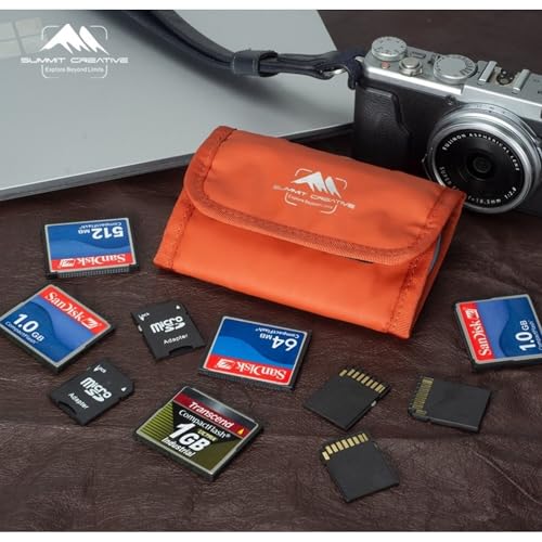Summit Creative Memory Card Bag Orange étui rigide et pochette de stockage SD CF - 2