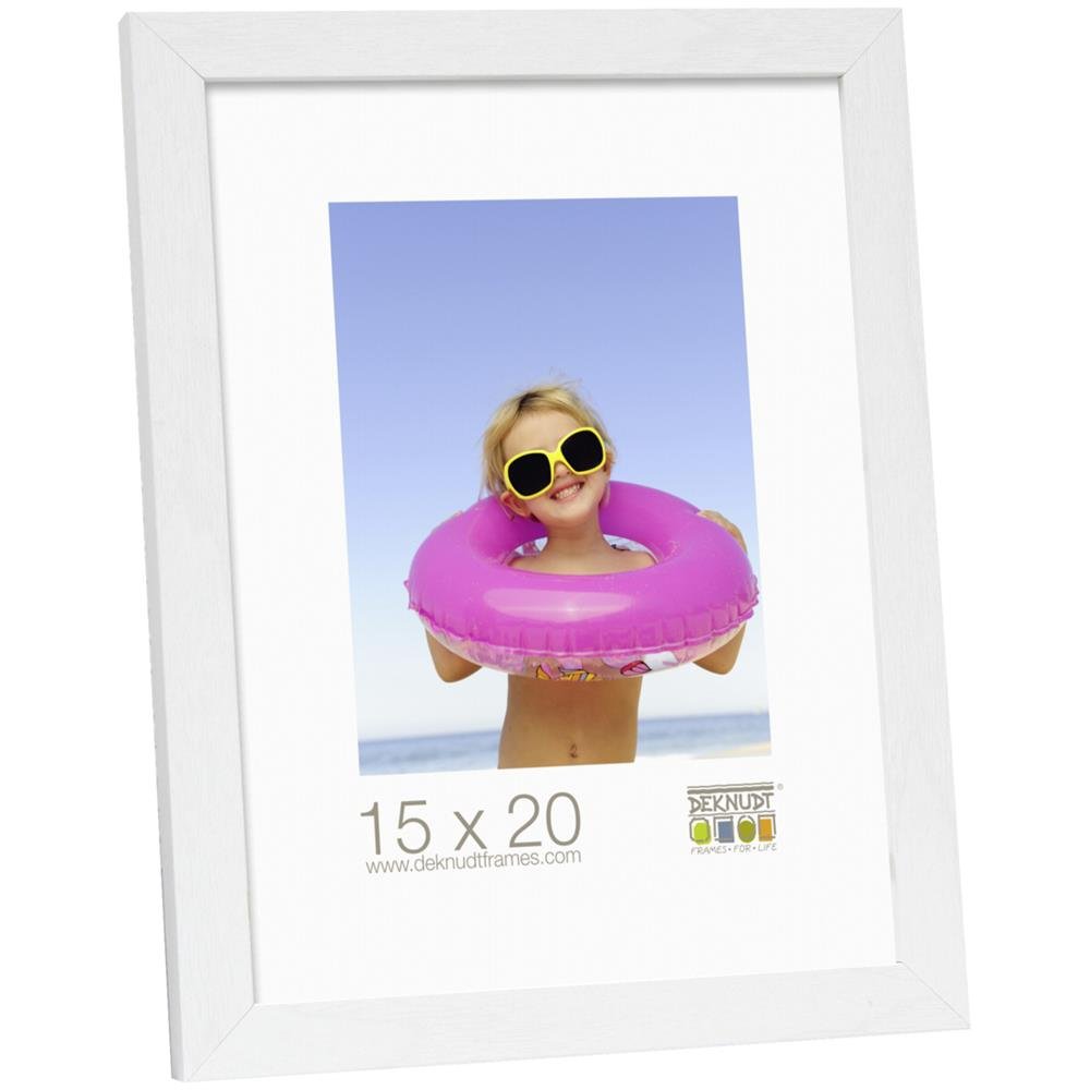 Deknudt Frames S44CF1-15.0X20.0 Basic Narrow Wood/MDF Photo Frame White 23.2 x 18.2 x 1.33 cm