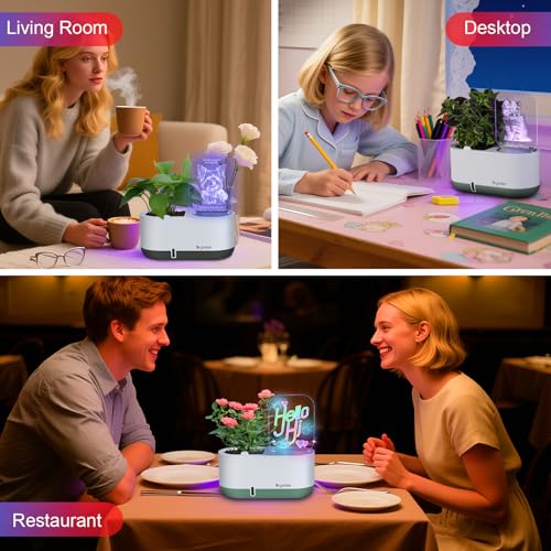 50% Off Self-Watering Plant Pot with LED Note Board & Night Light