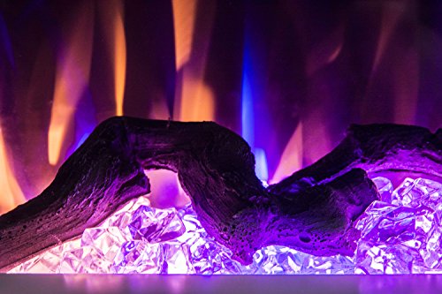 Touchstone Chesmont Smart Electric Fireplace- Wall Hanging Fireplace with 50" Wide White Floating Mantle- Alexa/WiFi Enabled-10 Color-1,500W Heater- Crystals & Driftwood-Model 80033 - Image 3
