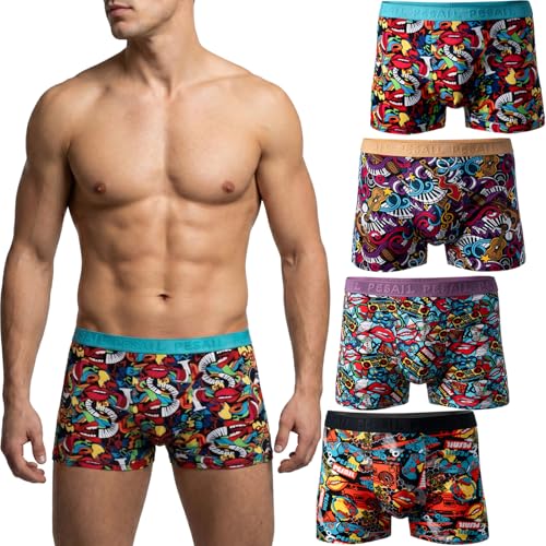 Pesail Herren Boxershorts 8er Pack aus Baumwolle und Modal, Größen M-6XL,...