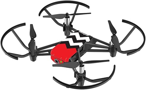 MightySkins Skin compatible con DJI Ryze Tello Drone - Red Chevron | Funda protectora de vinilo duradera y única | Fácil de aplicar, quitar y