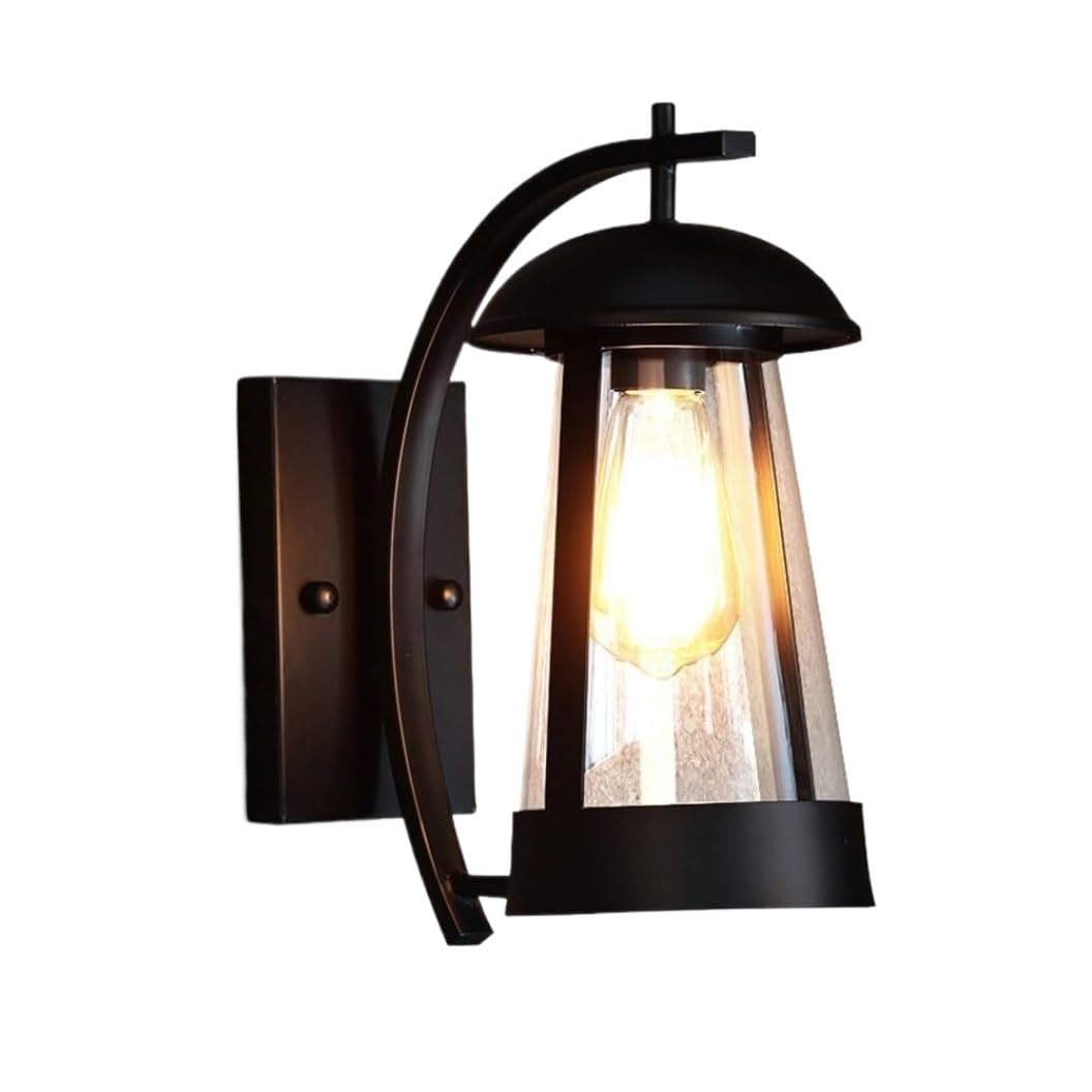 CVdrtyED Outdoor Wall Lights Waterproof Outdoor Wall Light Glass Exterior Sconce Iron Outside Lamp for Garden Driveway Patio Porch Durable Porch