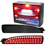 iJDMTOY Smoked Lens 90-SMD LED Bumper Reflector Lights Compatible With Mazda 3 5 6, Function as Tail, Brake & Rear Fog Lamps