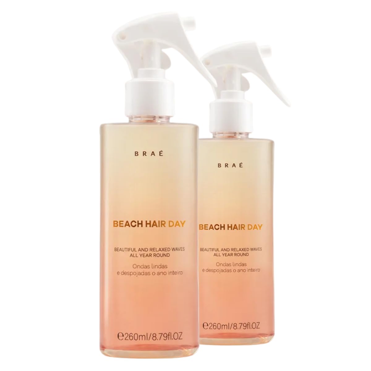 Kit Braé Stages Duo Spray Finalizador Anti Frizz Protetor Térmico Beach Hair Day 260ml