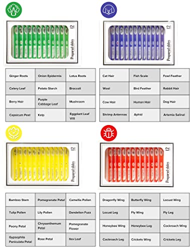 48Pcs Prepared Microscope Slides, Annlov Animals Insects Plants Flowers Specimen Microscope Sample Slides For Kids #TOP5