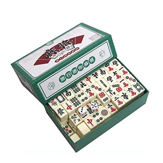 Mini Mahjong portátil Tradicional Juego de Mahjong Chino, Adecuado para Juegos Familiares Fiestas Amigos reunión Juegos para Adultos para Pasar el Tiempo Aburrido, Juegos Divertidos.