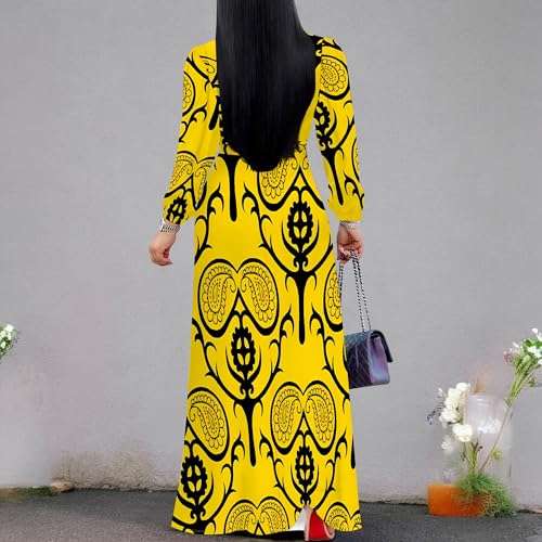 Image of PinkPatty Women's Long Sleeve Maxi Dress Plus Size Casual V Neck Wrap Dress with Pockets&Belt
