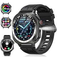 Reloj Inteligente Hombre Mujer Militar, 1.43" AMOLED Smartwatch con Llamadas Bluetooth 5.4, 130+ Modo Deportivos Smart Watch IP68 Impermeable, 24/7 Monitor de Pulsómetro/Sueño/Podómetro para Android