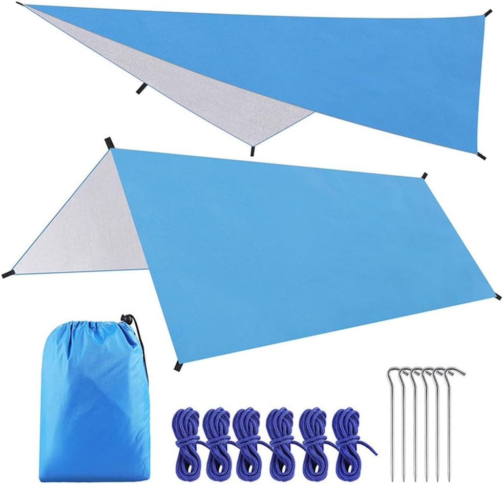 Hammock Rain Fly Lightweight Waterproof Tent Tarp Camping Backpacking Tarp Shelter 10x10ft Camping Accessories