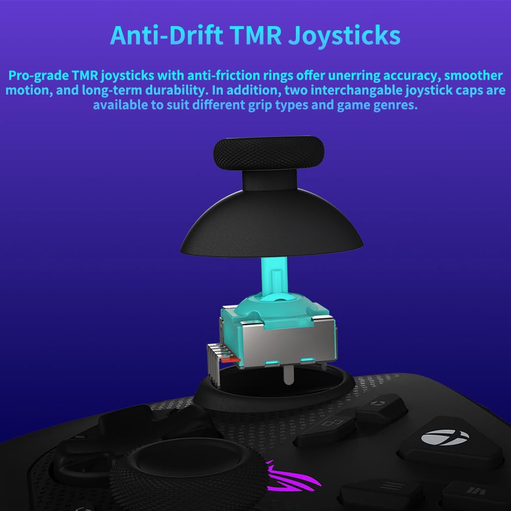 Cutesliving ROG Raikiri II Controller wireless con joystick TMR, frequenza di polling 1000Hz su PC, trigger dual-mode, connettività Tri-Mode, batteria fino a 50H per Xbox Series X|S, PC, ROG Ally