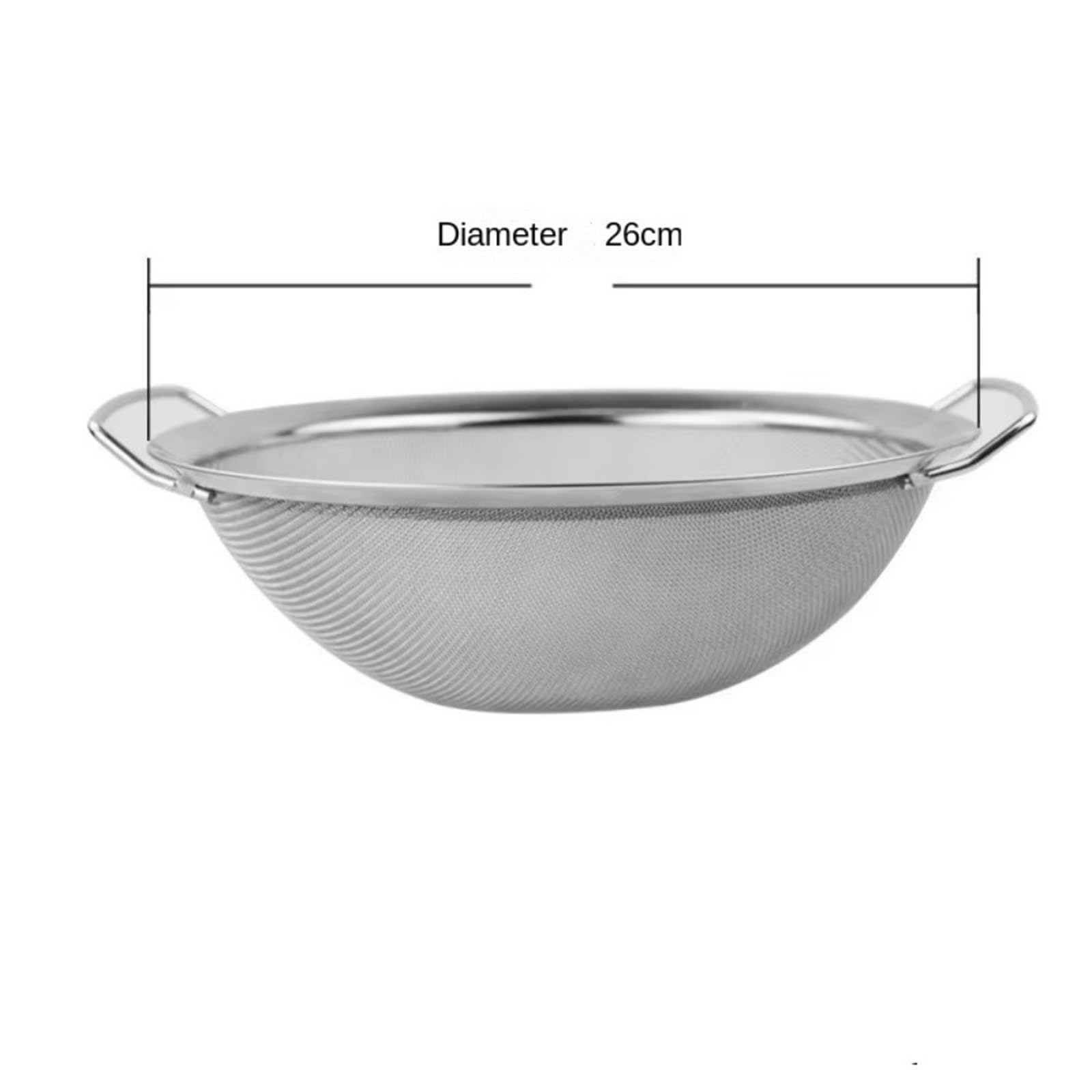 3PCS Filtro in acciaio inossidabile Cestino a maglia fine Grande Succo di farina riso Setaccio Multi-size con doppi manici for alimenti Scolapiatti Per Riso, Frutta, Verdura E Pasta