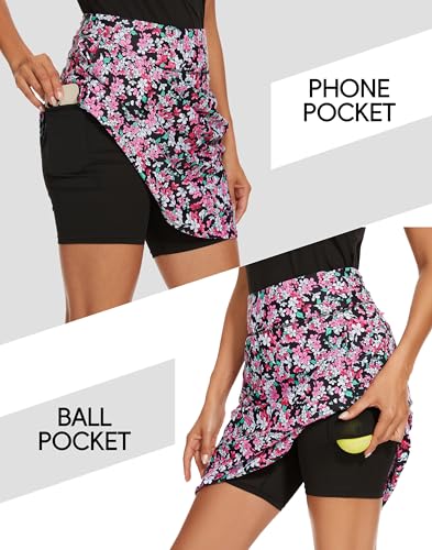 Image of M MOTEEPI Modest Knee Length Skorts Skirts for Women Tennis Athletic Golf Skort with Pockets UV Protection High Waist