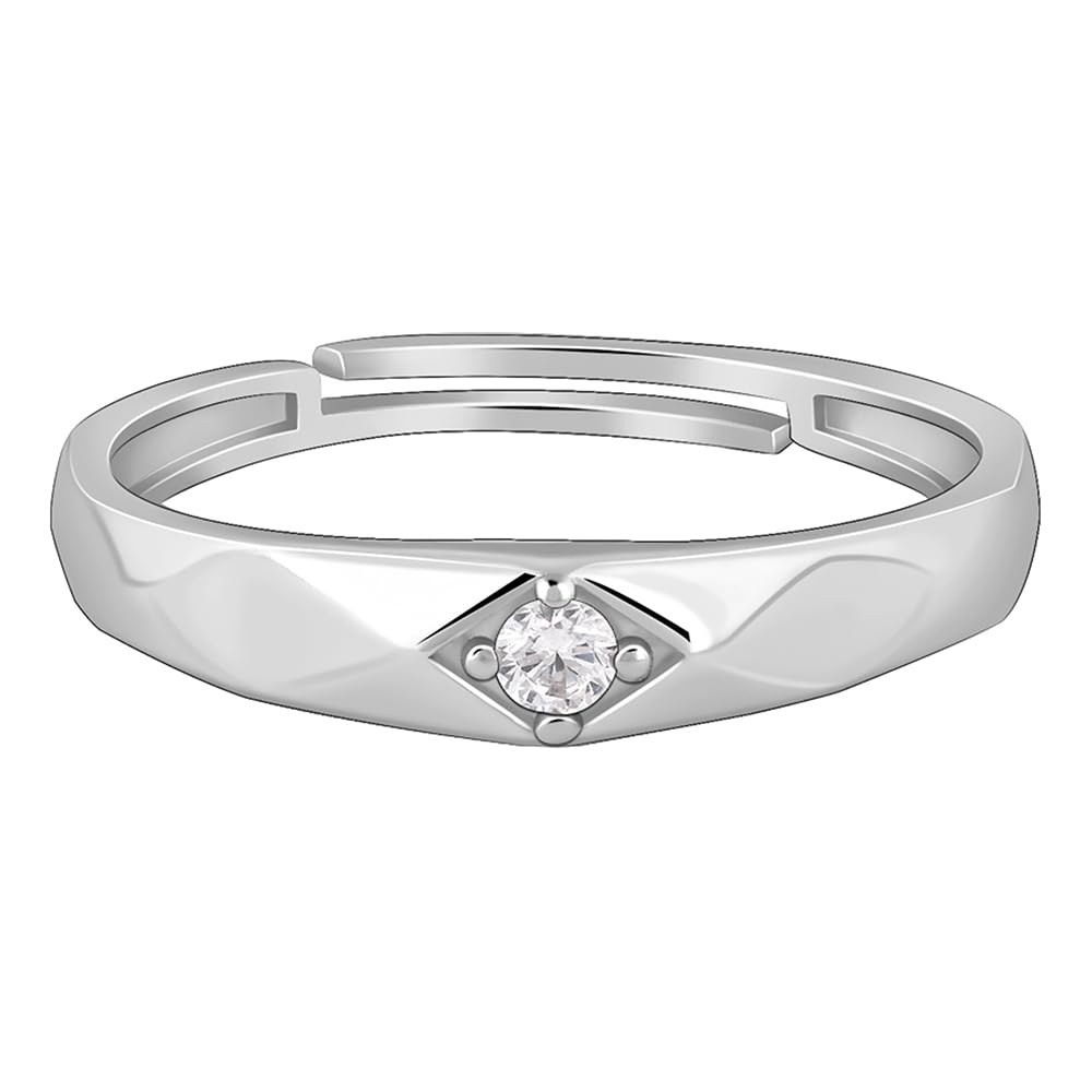 925 Silver Rough Edge Ring For Him, Adjustable | Gifts for Men and Boys| With Certificate of Authenticity and 925 Stamp | 6 Months Warranty