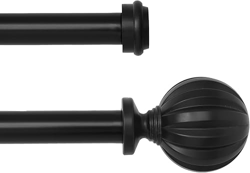 Miniatura 2 de Barras de cortina dobles, juego de cortineros telescópicos para tratamiento de ventanas con herrajes, 34 pulgadas de diámetro, barras de cortina de