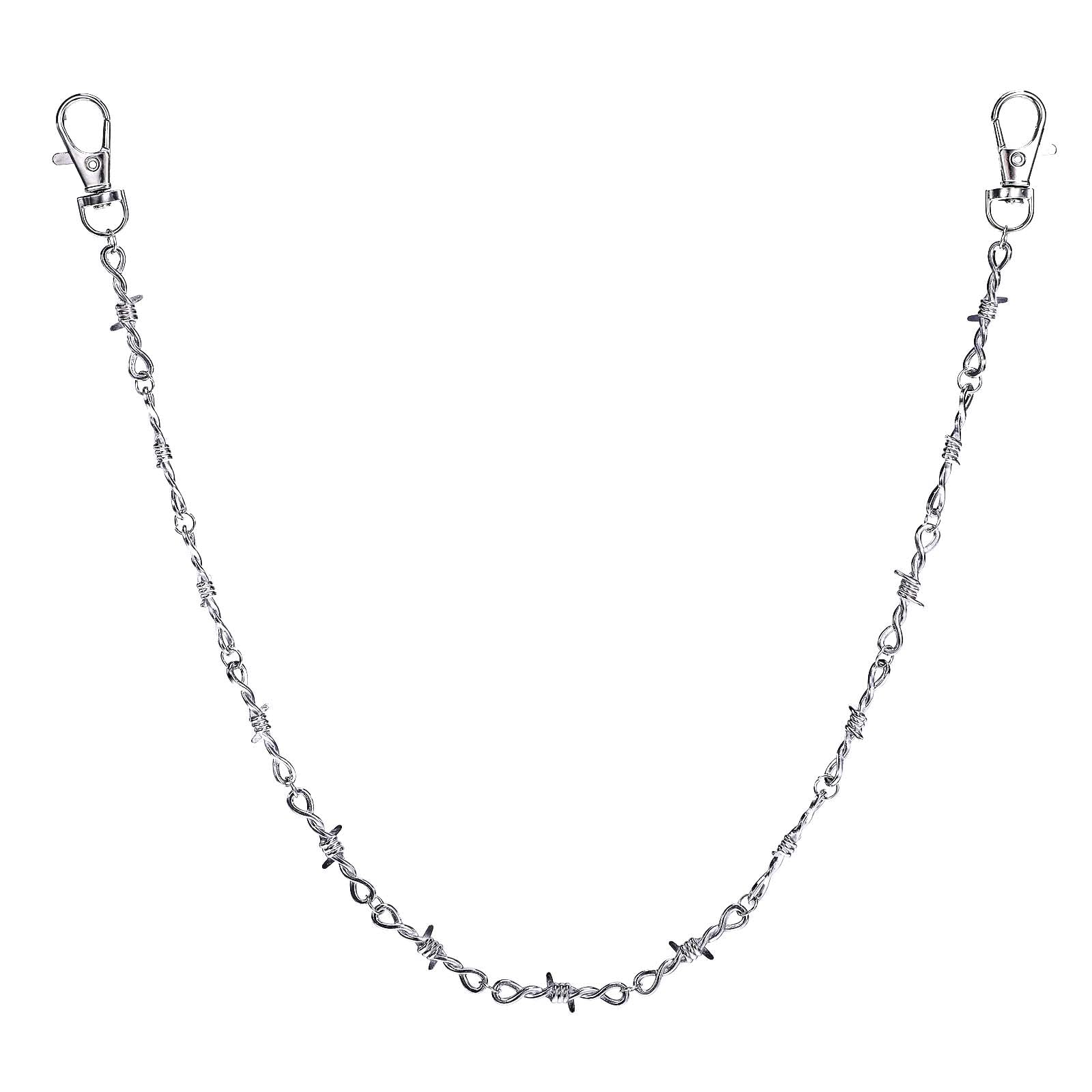 WY LIGHTING LEVEL Taille Ketting Punk Portemonnee Metalen Ketting Broek Zilver Kleur Sleutelhanger Rock Jeans Sleutelhanger Goth Hipster Sleutelhanger Voor Biker Motorfiets Trendy Sieraden Kleding