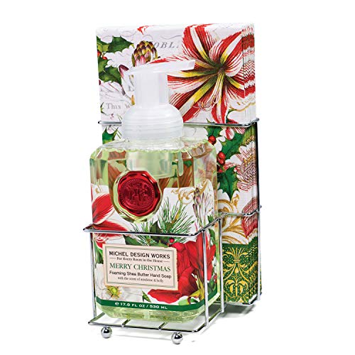 Michel Design Works Scented Foaming Hand Soap and Napkin Caddy Set, Merry Christmas