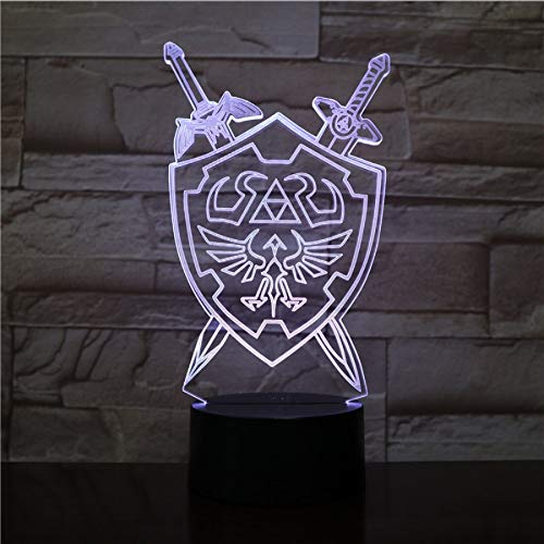 Preisvergleich Produktbild Nachtlicht 3D Nachtlicht Zelda Legende Tischlampe Animationsspiel Feld Visuelle Illusion 3D Led